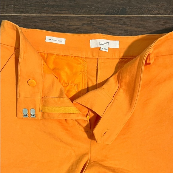 LOFT Orange Tailored Cotton Blend Shorts - Picture 6 of 6